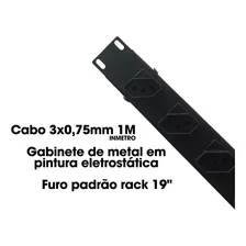 Régua 8 Tomadas Rack 19 Polegadas 10a Extensão Foto mini 2