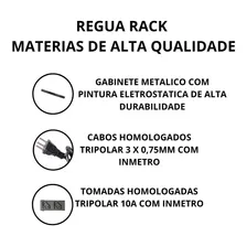 Régua 8 Tomadas Rack 19 Polegadas 10a Extensão Foto mini 3