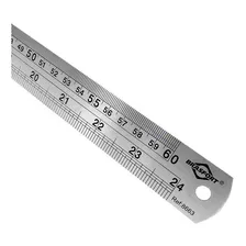Régua Aço Inox 60cm Brasfort 600mm 8663 Escala Polegadas 24 Foto mini  2