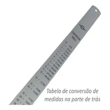 Régua Aço Inox 60cm Brasfort 600mm 8663 Escala Polegadas 24 Foto mini 4