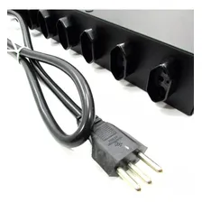 Régua De Energia Para Rack 19 Com 8 Tomadas Disjuntor 5000w Cor Preto Com Cinza Foto mini  3
