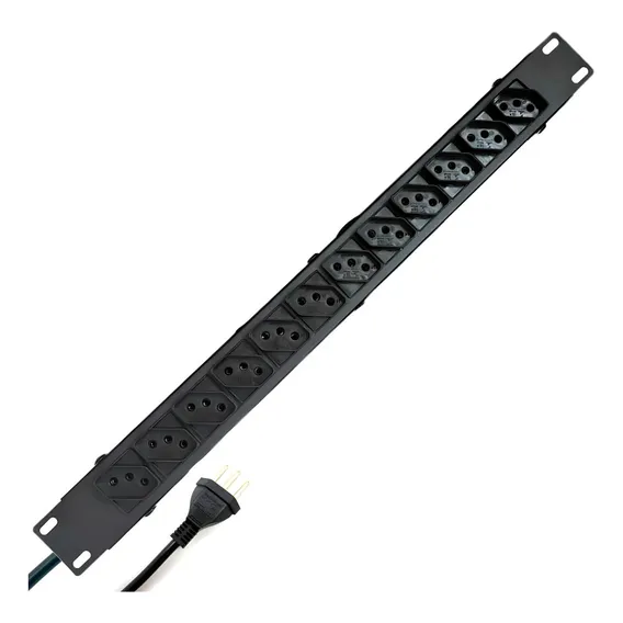 Régua De Rack 19 Pol Filtro Regua Elétrica Calha 12 Tomada Cor Preto Foto 1