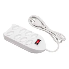 Régua Energia 8 Tomadas E Extensão 2 Metros Branco Bivolt Foto mini 2