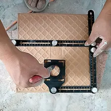 Régua Esquadro Marceneiro Gabarito Obras Medidor Ângulos Foto mini 3