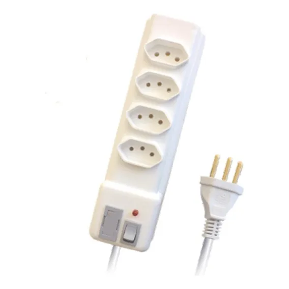 Régua Extensão Elétrica 4 Tomadas Filtro Linha Bivolt Branco Foto 1