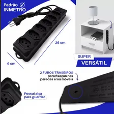 Régua Extensão Elétrica 6 Tomadas Filtro Linha Bivolt 10a Cabo 5 Metros Foto mini  3