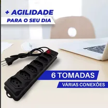 Régua Extensão Elétrica 6 Tomadas Filtro Linha Bivolt 10a Cabo 5 Metros Foto mini 4