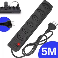 Régua Extensão Elétrica 6 Tomadas Filtro Linha Bivolt 10a Cabo 5 Metros Foto  mini 1