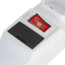 Régua Extensão 6 Tomadas Filtro Linha Fusível Branco Bivolt Foto mini 3