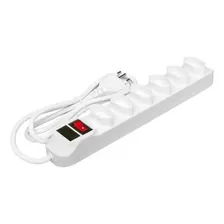 Régua Extensão 6 Tomadas Filtro Linha Fusível Branco Bivolt Foto mini 2