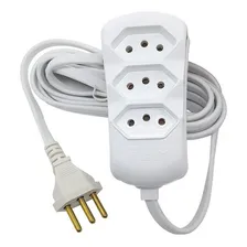 Régua Extensão Elétrica 3 Tomadas 2p+t 10a 3mts Cabo Pp Foto mini 1