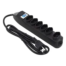 Régua Filtro De Linha 6 Tomadas Elétricas 3 Pinos 6 Tomadas Cor Preto Foto mini  2