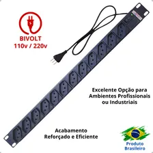 Régua Filtro De Linha Top Rack 12 Tomadas Cftv - Rcg Foto mini 2