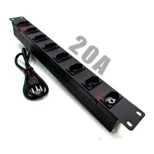 Régua Para Rack 19 Pol Com 8 Tomadas De 20a Plug 20a Calha Cor Preto 127V/220V Foto mini 1