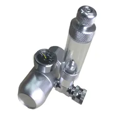 Regulador Co2 Com Manometro E Conta Bolhas Soma Prata Foto mini 1
