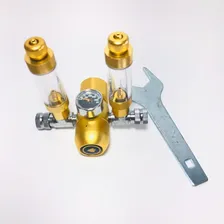 Regulador Co2 Soma 1 Manometro+ 2 Conta Bolhas Dourado 110V/220V Foto mini 1