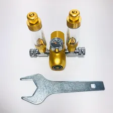 Regulador Co2 Soma 1 Manometro+ 2 Conta Bolhas Dourado 110V/220V Foto mini 2