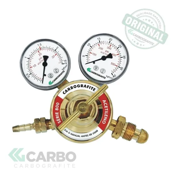 Regulador Pressão Cilindro Acetileno Carbografite Série 800 Foto 1