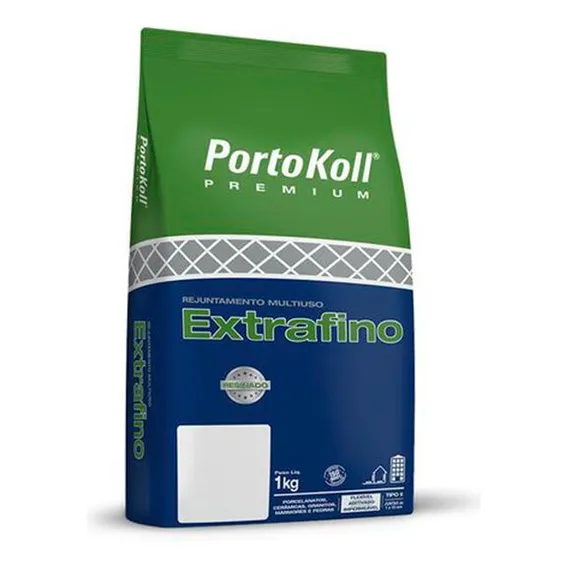 Rejunte Branco 1 Kg Piso Parede Extrafino Premium Portokoll Foto 1