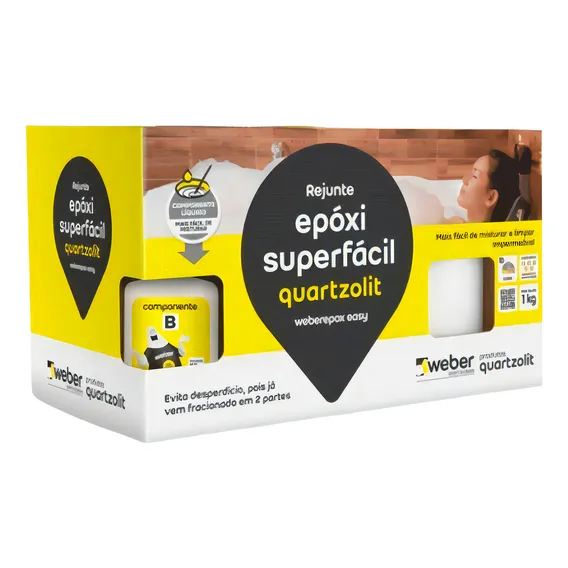 Rejunte Epoxi Superfacil Quartzolit 1kg Branco Foto 1