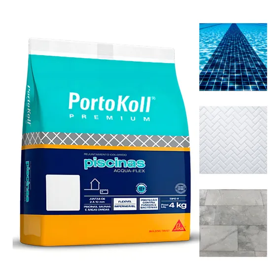 Rejunte Para Piscina Acqua Flex Grafite 4kg Portokoll Foto 1