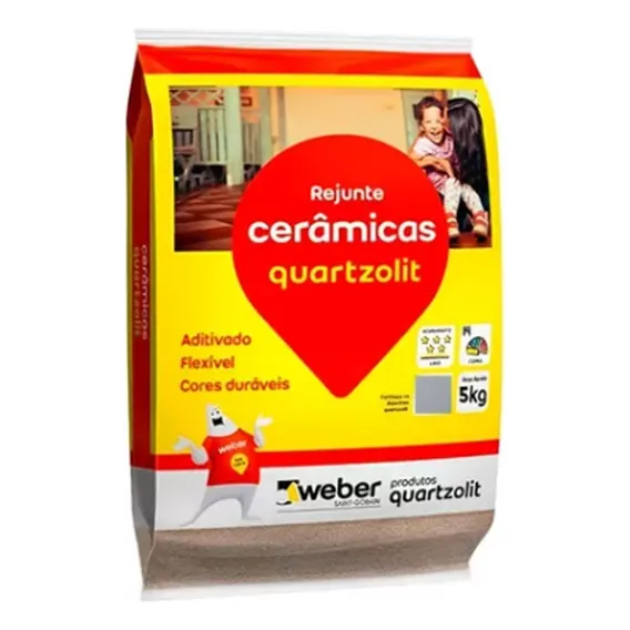 Rejunte Quartzolit 5kg Flexível Branco Foto 1