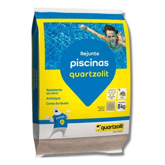 Rejunte Quartzolit 5kg Piscina Branco Foto 1