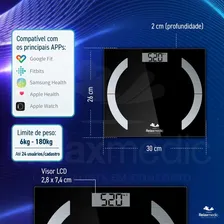 Relaxmedic Elegance App balança digital com bluetooth e bioimpedância Foto mini  3