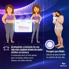 Relaxmedic Elegance App balança digital com bluetooth e bioimpedância Foto mini 4