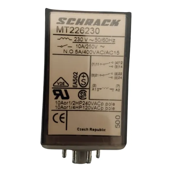 Rele 2 Contatos Rev. 230vac 10a 8 Pinos Mt226230 Schrack Foto 1