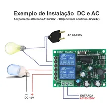 Rele Acionamento Sem Fio 110v 220v - Interruptor 2 Canais Foto mini 3