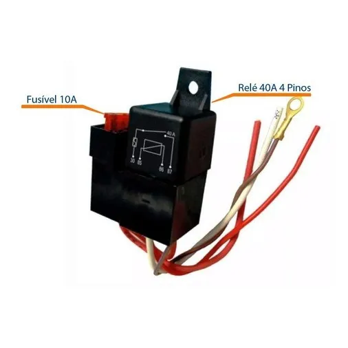 Relé Automotivo 4 Pinos 40 Amperes Com Suporte E Fusivel Foto 1