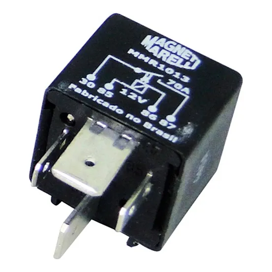 Rele Auxiliar 4 Term. 12v 70a C/suporte Preto Foto 1