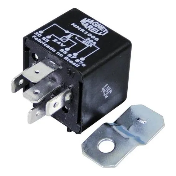 Rele Auxiliar 5 Term. 24v 40a C/suporte Preto Foto 1