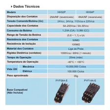 Rele Auxiliar Hh54-p 14 Pinos (4na+4nf) 220vca Jng 220v Foto mini 3