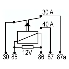 Rele Auxiliar Universal C/ Suporte 12v 40/30a 5 Terminais Foto mini 4