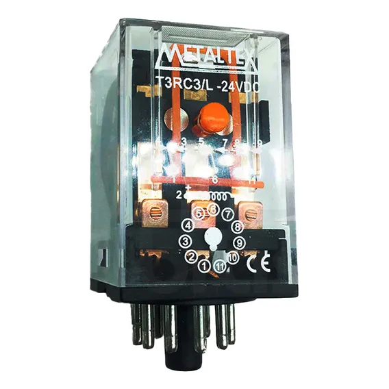 Relé De Encaixe 11 Pinos T3rc3/l - 24vdc Metaltex Foto 1