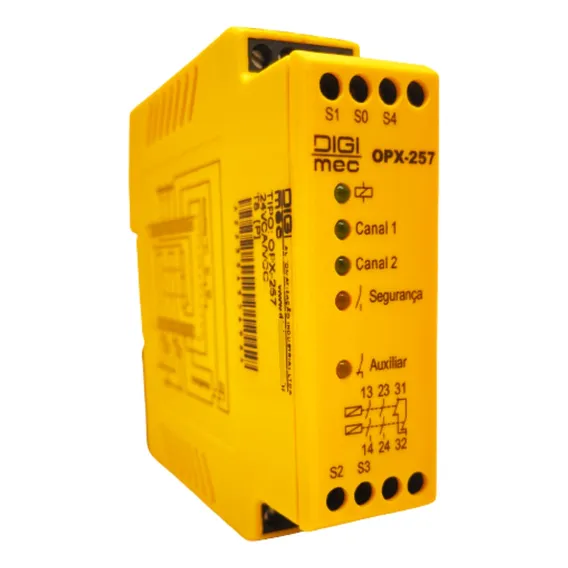 Relé De Segurança Nr12 2 Saídas+1 Saída Aux. 24v Opx-257-t8 Foto 1