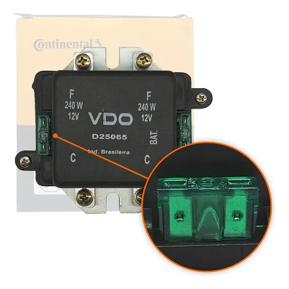 Relé Duplo Auxiliar De Faróis 500w 12v 2 Lâmpadas 100w VDO Foto 1