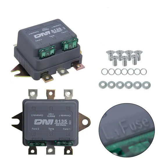 Rele Duplo De Far贸is Auxiliar 12v 500w Dni8135 6 Polos Foto 1