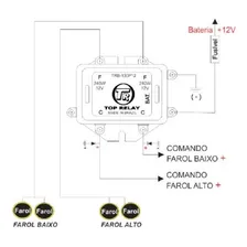 Rele Duplo Farol 12v C/fusível Ext. 480w Carcaça Metal/aço Foto mini 3