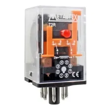 Relé Encaixe 8 Pinos 2 Rev. 12v Com Led T2r - Metaltex (i) Foto  mini 1