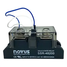Rele Estado Solido Ssr 200a 4-32vdc Saída 24-480vac Novus 480v Foto mini  2