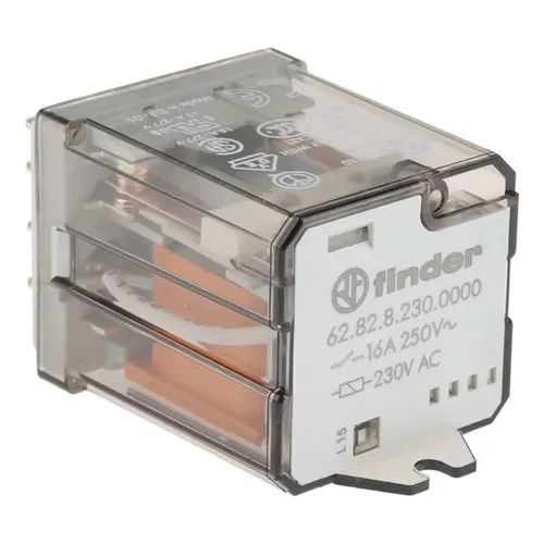 Relé Industrial 8 Pinos 16a 230v Série 62 Finder Foto 1