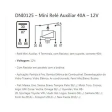 Rele Mini Auxiliar 12v 40a 4 Pinos Resistor Universal Carro Foto mini  2
