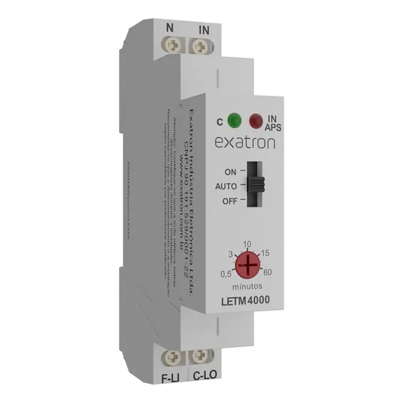 Relé Temporizador Timer Minuteria Multifunção 110V 220V Bivolt Din35 Exatron LETM4000 Foto 1