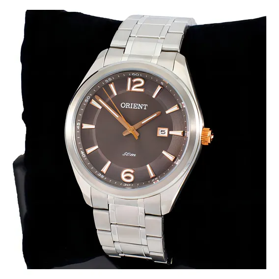 Relgoio Orient Masculino Social Classico - Mtss1095 M2sx Cor da correia Prata Cor do bisel Prata Cor do fundo Preto Foto 1