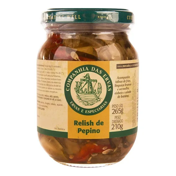 Relish Pepino Cia das Ervas 265g Foto 1