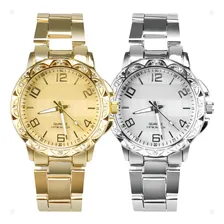Relogio Aço Inox + Relogio Feminino Prova Dagua Banhado Foto mini 1