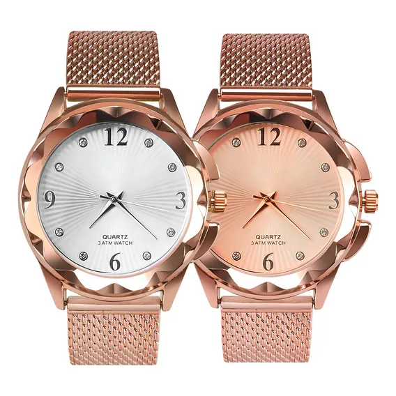 Relogio A莽o Inox Silicone + Rel贸gio Feminino Prova Dagua Foto 1
